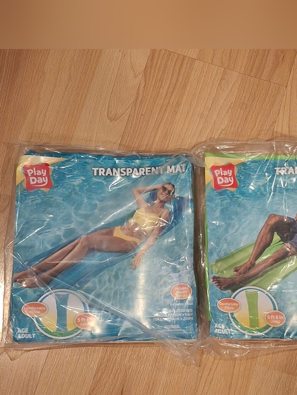 2 Playday Pool Transparent Mats Lay Down Floats